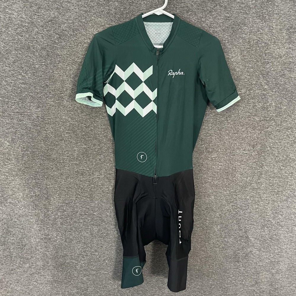 Rapha Pro Team Aerosuit Skinsuit Mens Medium Green Fount Cycling Short Sleeve